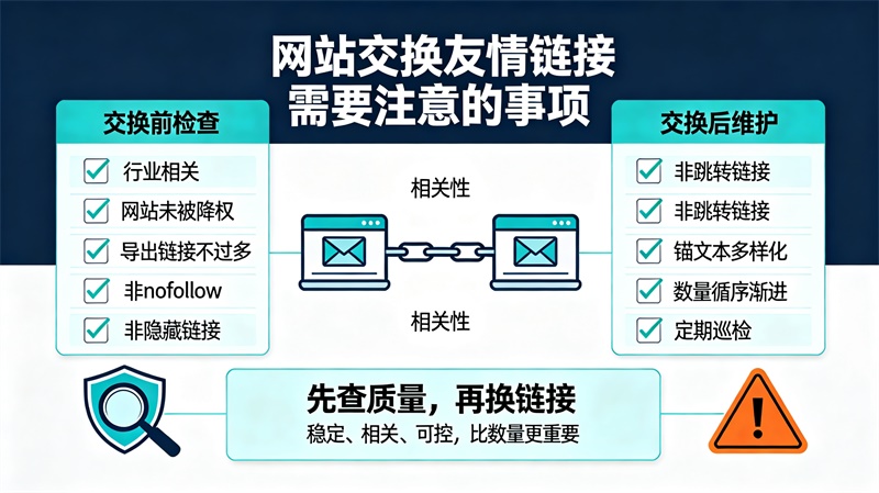 网站交换友情链接 需要注意的事项