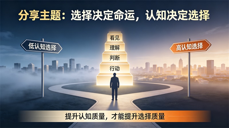 分享主题：选择决定命运，认知决定选择